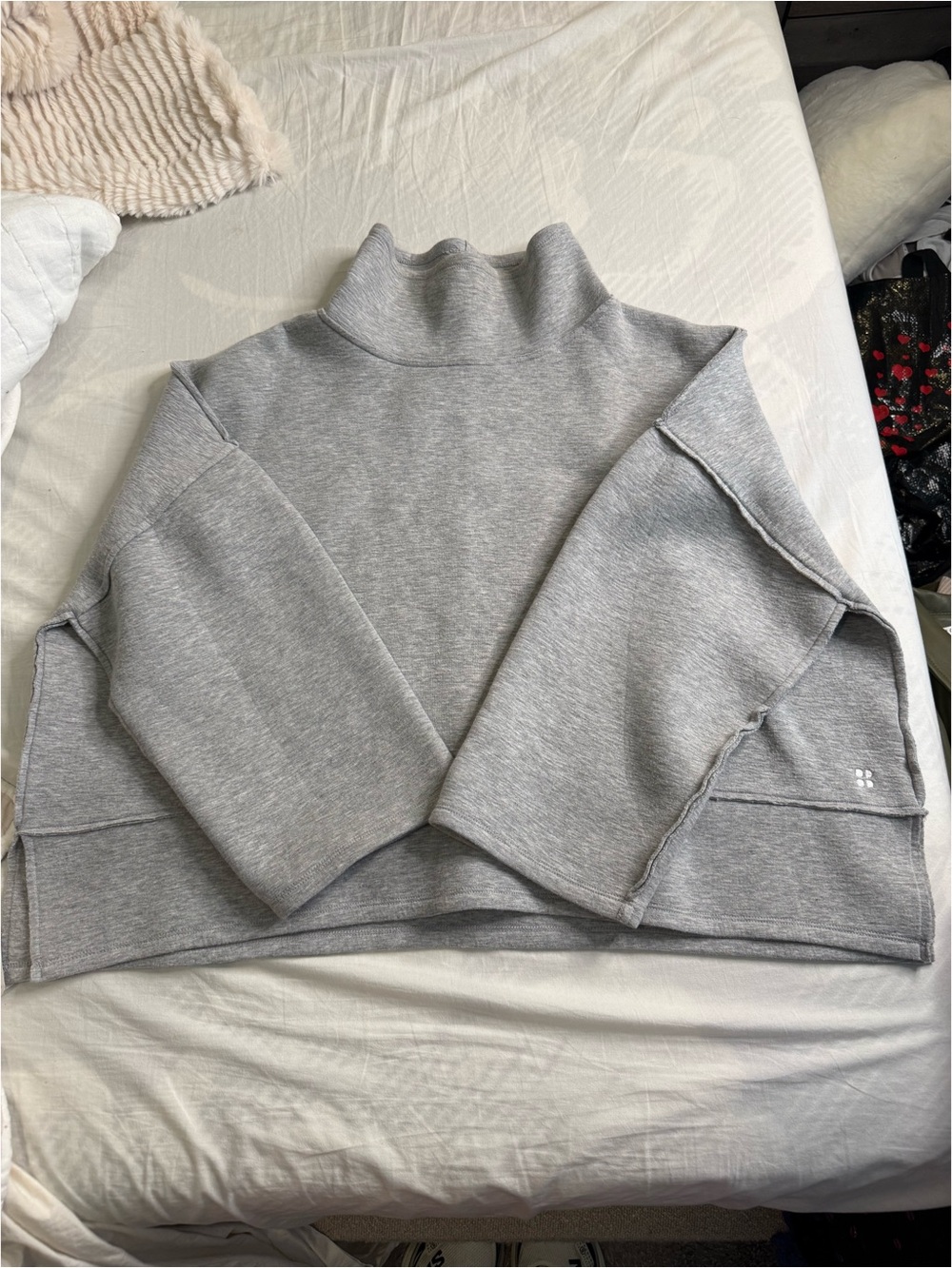 Women's Gray Mock Neck Cozy Sweater